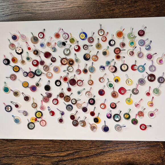 Vintage Buttons with Bulb Pin Embellishments, Button Charms for Junk Journals - Picture 10 of 10